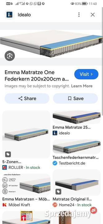 Materace nowe fabrycznie zrolowane i spakowane z 18cm Piła