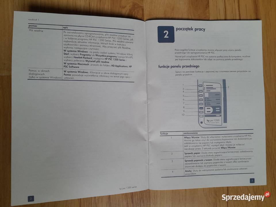 Instrukcja obsługi drukarki HP psc 1200 series atramentowa