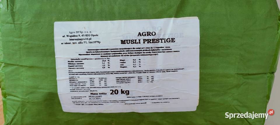 AGRO MUSLI PRESTIGE Mieszanka paszowa cieląt 20 Łapy