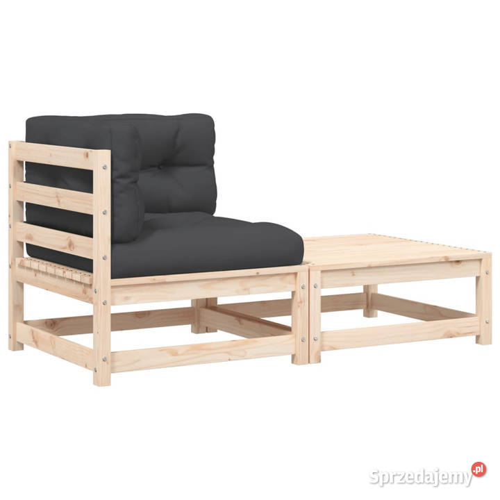 Ogrodowa sofa narożna z poduszkami i podnóżkiem Warszawa