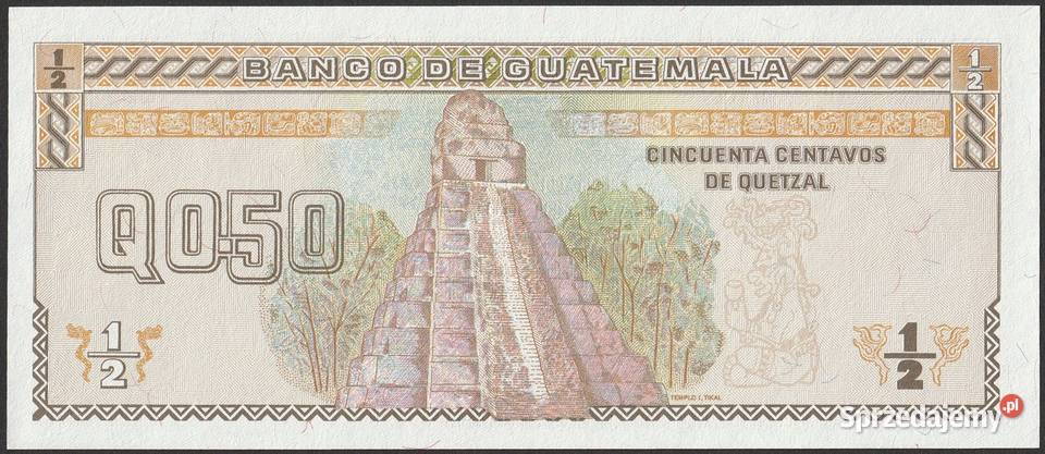 GWATEMALA 050 QUETZAL 1994 STAN BANKOWY UNC Numizmatyka Łódź