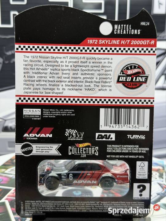 Hot Wheels RLC 1972 Skyline HT 2000GTR Advan BOX Wrocław sprzedam