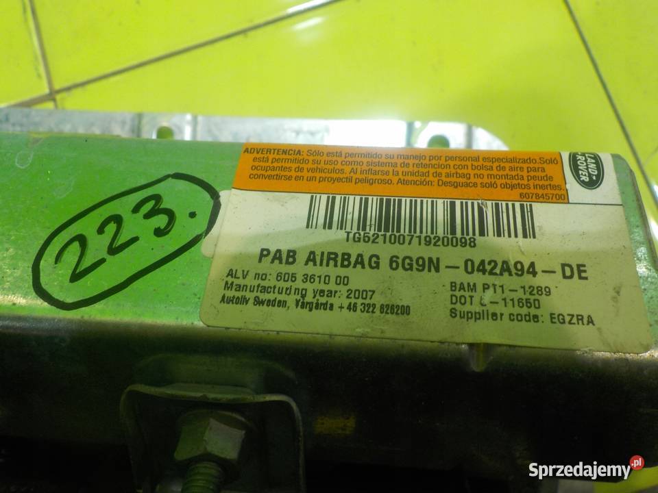 LAND ROVER FREELANDER II 07r AIRBAG poduszka mazowieckie Suków