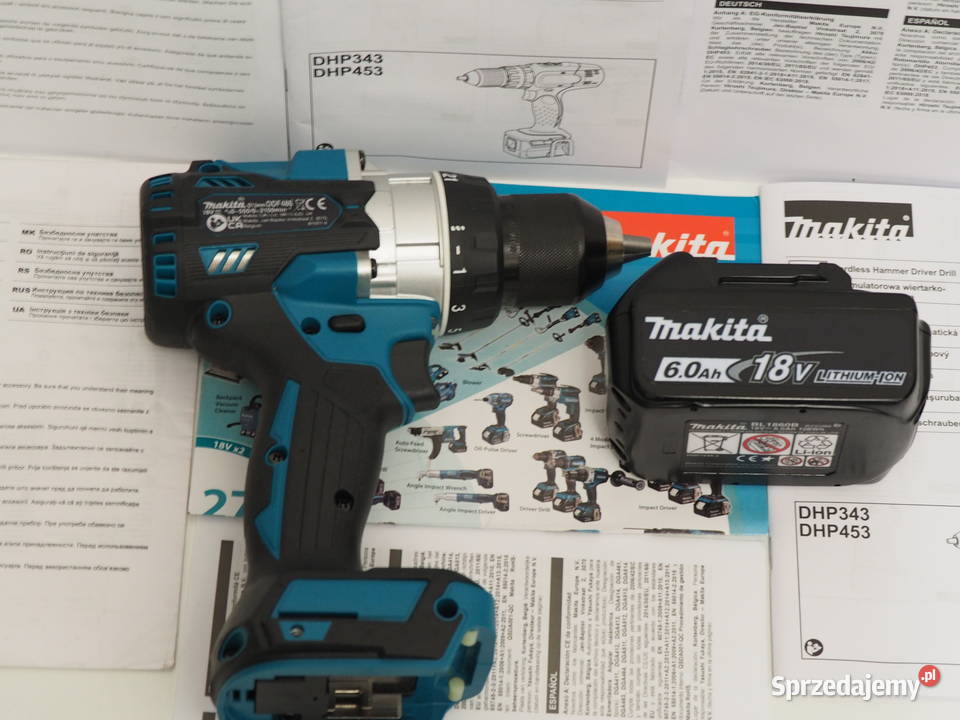 MAKITA DDF 486 wkretarka 130Nm bateria 18v 6Ah Akumulatorowe mazowieckie Michałowice