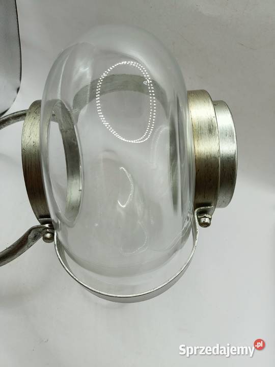 Dekoracja ogrodowa lampion szklany z metalem