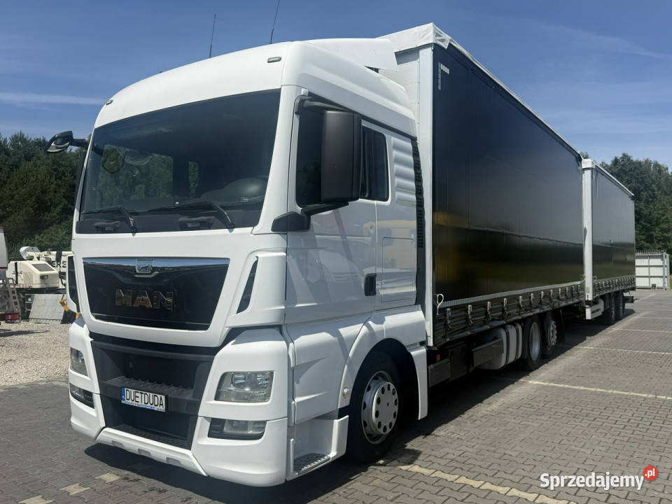 MAN TGX 24440 6X2 E6 Przyczepa GTS PTT18S Tandem centralny zamek Samochody ciężarowe Widełki