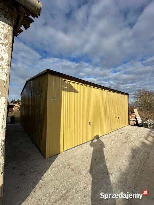 Garaż blaszany 65x6m Dwustanowiskowy Dwuspadowy Glinka
