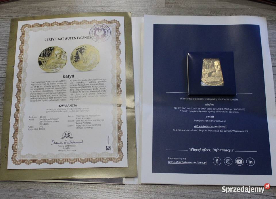 Katyń Medal moneta złoto Numizmatyka Głubczyce