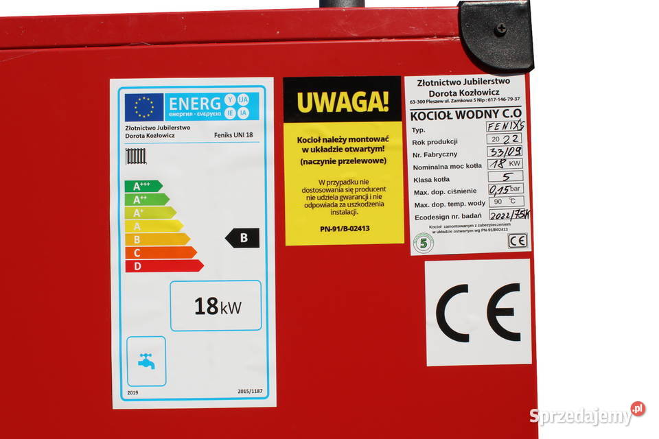 18 kW Kocioł Piec Kotły Pleszew Piece Ecodesign Gdańsk