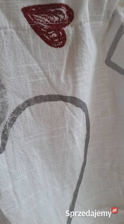 Panel bawełniany serduszka zasłona biała 70x220 Radom