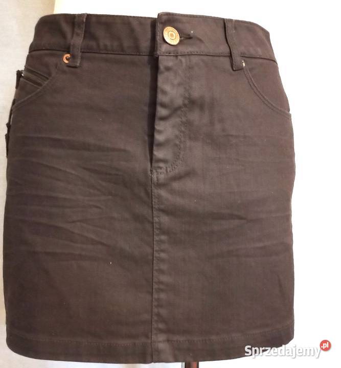 spódnica brązowa Jeans MINI Woskowany r M38 NOWA Białystok sprzedam