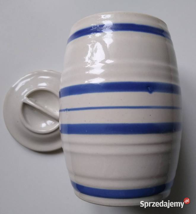 Pojemnik Baryłka Beczka Ceramika z Pokrywką Gdańsk