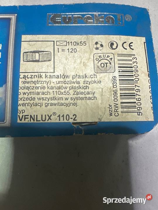 Łącznik kanalow płaskich 110x55 Gliwice sprzedam