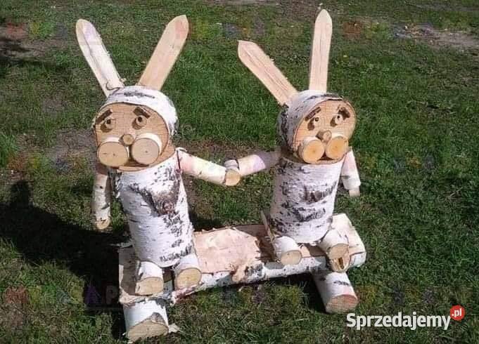 Figurki ogrodowe z drewna brzozy na zamowienie