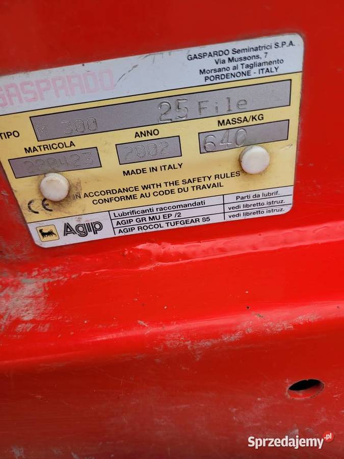 Siewnik maschio gaspardo m 300 2002r ścieżki Kozłówka