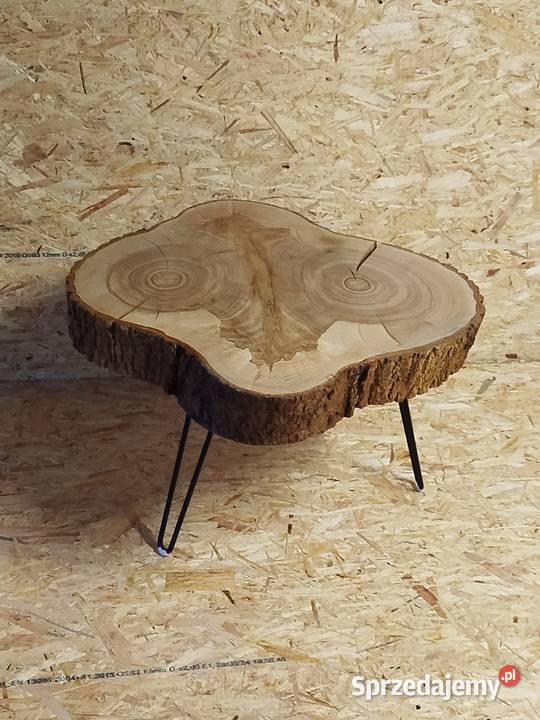 Stolik kawowy z plastra jesionu 75 na 75 74cm Biesal