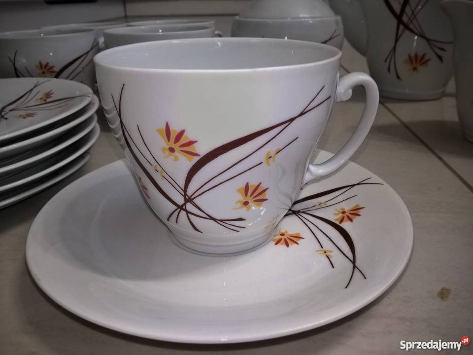 Porcelanowy komplet do kawy herbaty biały Białystok sprzedam