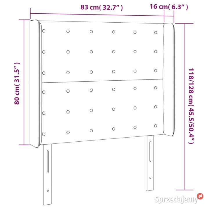 Zagłówek do łóżka z LED jasnoszary 83x16x118128 mazowieckie