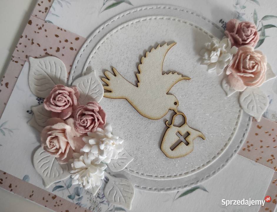 Kartka ręcznie robiona na Chrzest Święty w Rękodzieło łódzkie Łódź