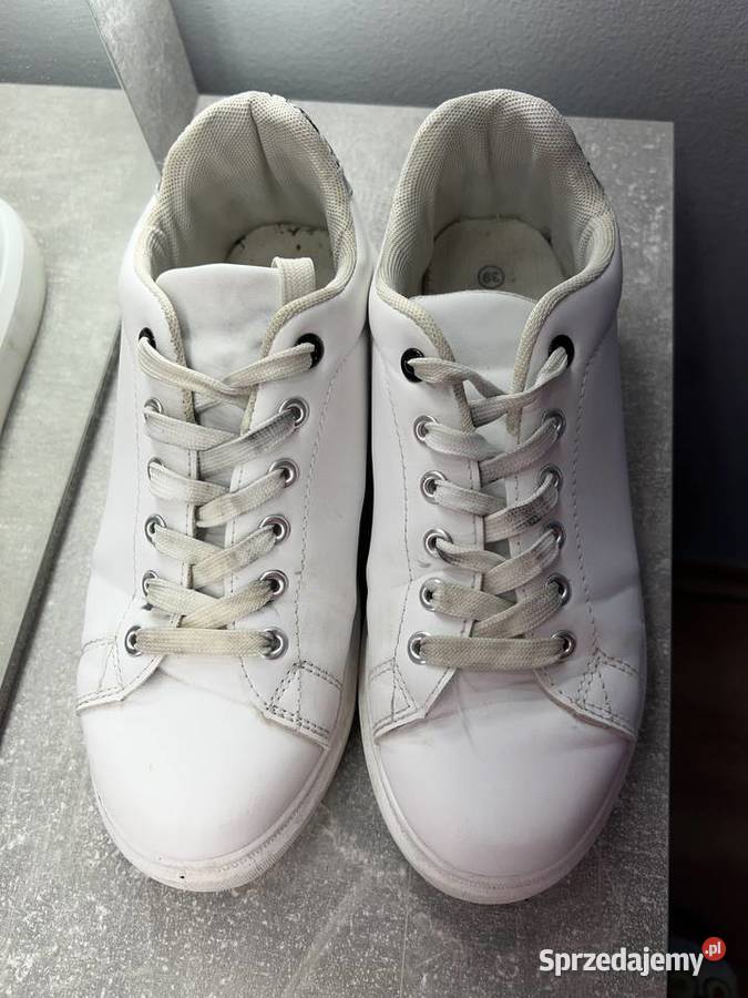 Sneakersy trampki białe z efektem skóry węża HIT Jasło