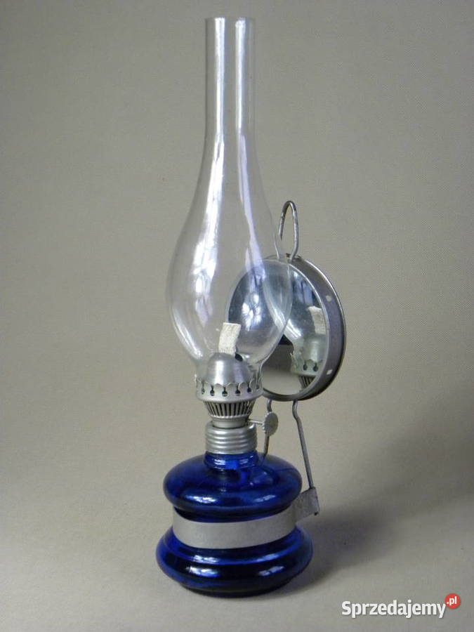 Niebieska lampa naftowa z lustrem kinkiet