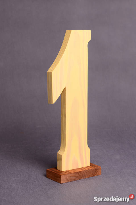 Drewniane cyferki cyfra 1 jedynka foto rekwizyt Milicz