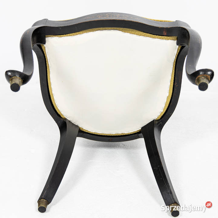 Zabytkowy czarny fotel biblioteczny z wielkopolskie Swarzędz sprzedam