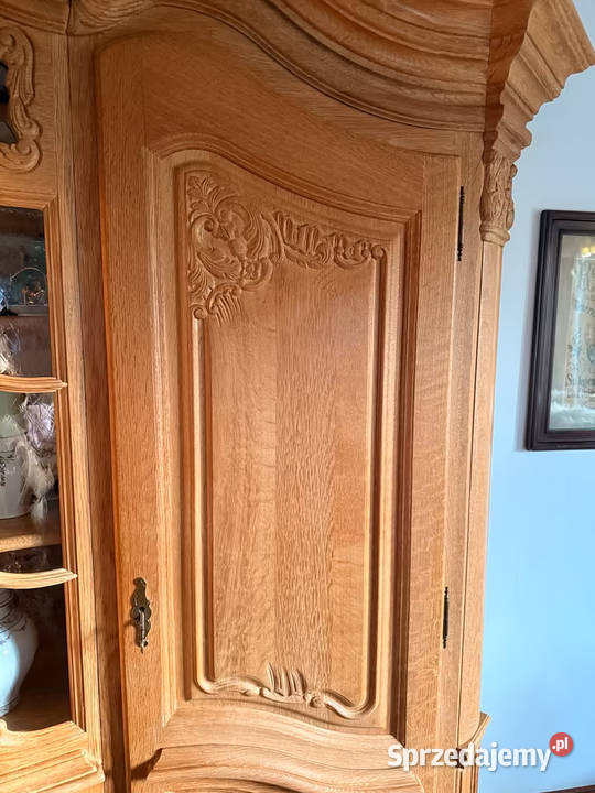 Piękny dębowy kredens dębowa biblioteka lity kujawsko-pomorskie