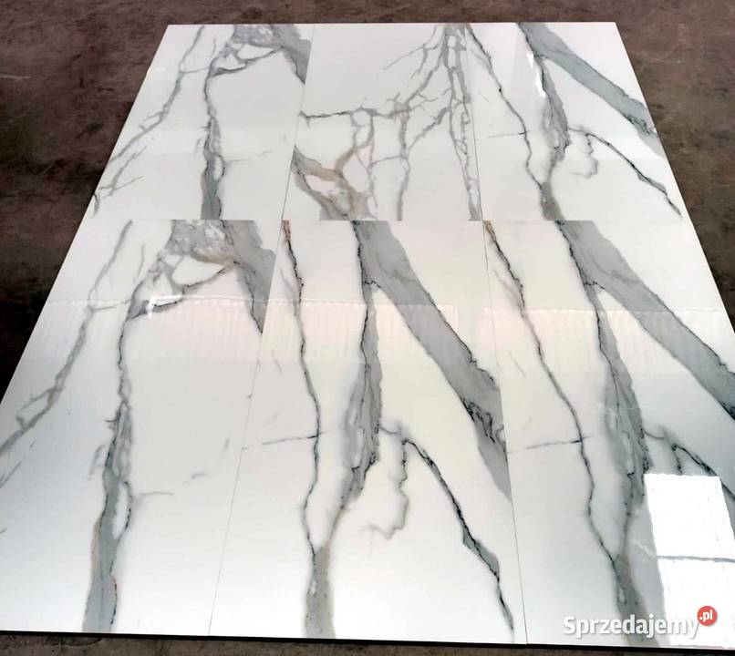 Gres BIAŁY MARMUR 120x60 WYSOKI POŁYSK gatI Łask