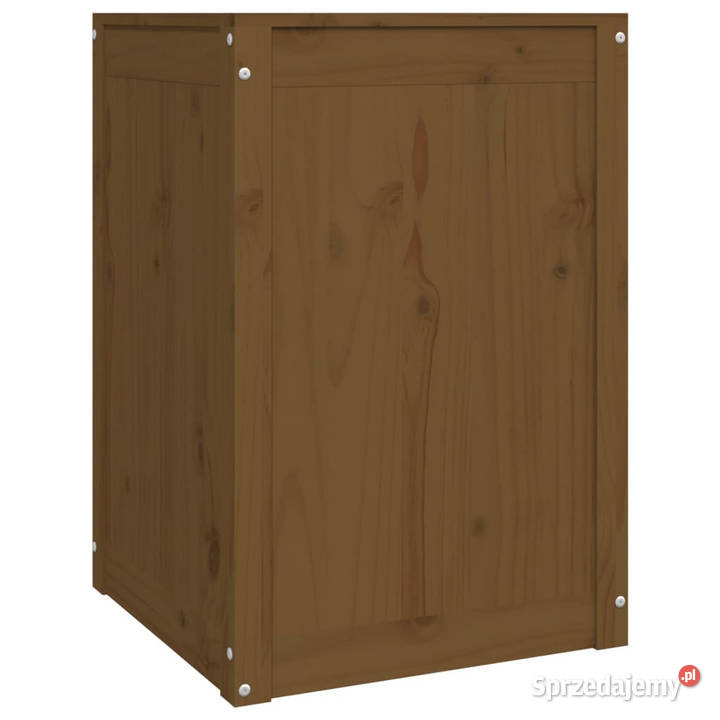 Skrzynia na pranie miodowy brąz 44x44x66 drewno Warszawa