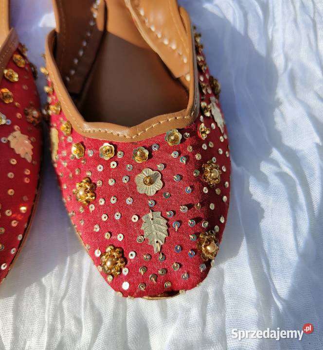 Orientalne buty khussa 38 39 czerwone baleriny inna