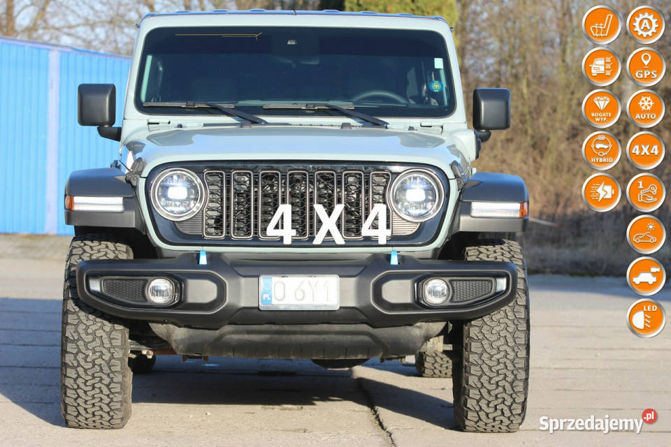 Jeep Wrangler 2024r 20 HYBRYDA 16567K Plugin 375 Samochody osobowe opolskie Nysa
