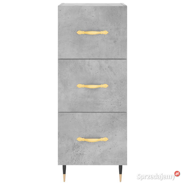 Wysoka szafka szarość betonu 345x34x180