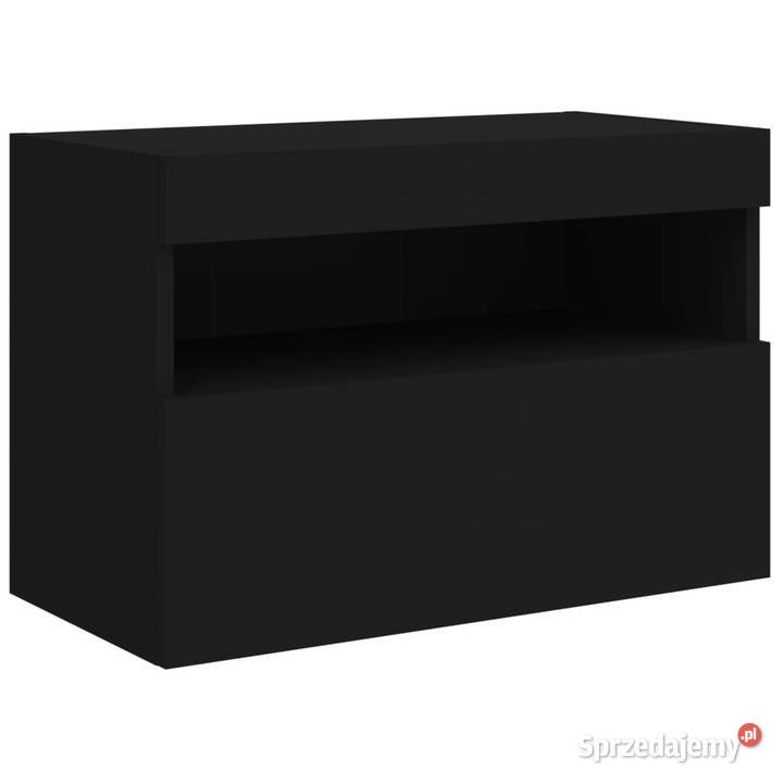Ścienna szafka TV z LED czarna 60x30x40 WM837185 Warszawa