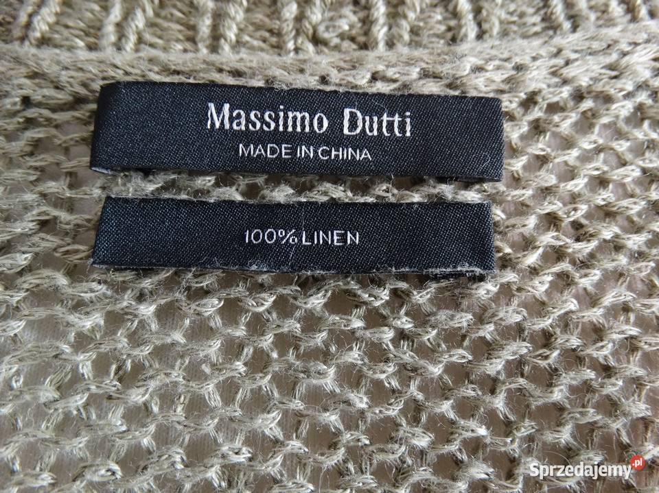 Sweter Lniany 100 Len Oliwkowy Bluzka Dzianinowa Łomża sprzedam