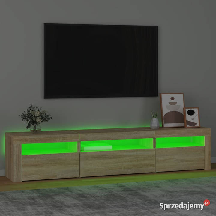 Szafka pod TV z oświetleniem LED dąb sonoma Warszawa
