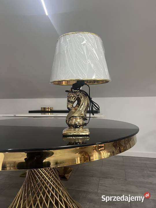 Nowoczesna złota lampa stołowa Glamour koń Nowy Sącz