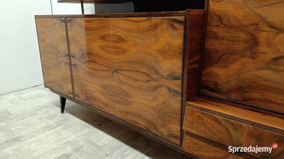 mid Century modern komoda z witryną design lata Radomsko