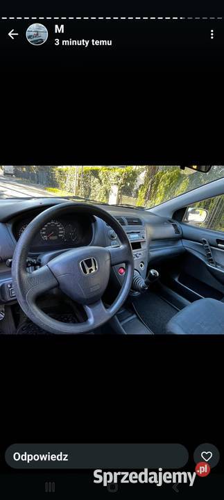 HONDA CIVIC VII 16 Klima szyberdach alufelgi manualna