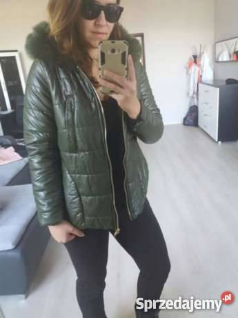Kurtka khaki Zielona z futerkiem rozmiar M Nowa Moda i Styl