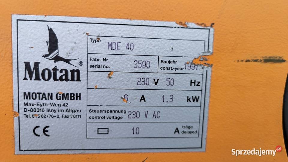 Suszarka suchego powietrza do tworzyw sztucznych Białogard