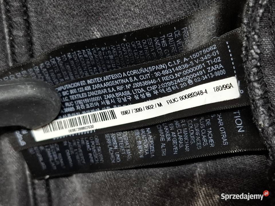 Kurtka M jeansowa Zara Man acid wash przecierana czarny Kraków