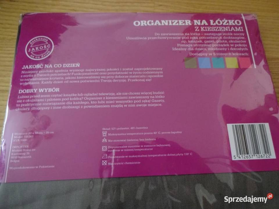 Organizer Na Łóżko Khaki Zastępuje Stolik Nocny sprzedam