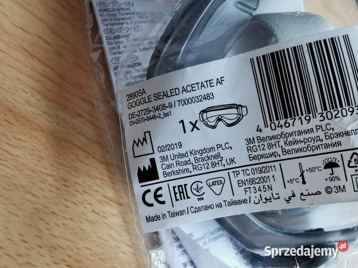 3M Gogle ochronne 3M 2890SA Gorzów Wielkopolski sprzedam
