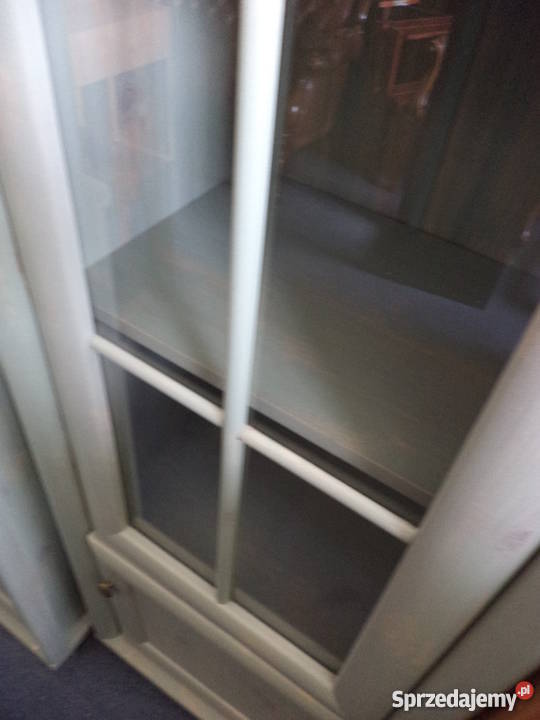 Wysoka witryna BRW Retro Zielona sosna Szafy, regały, półki Meble Pruszków