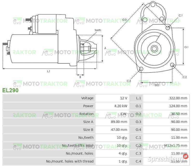 Rozrusznik Renault Ares 540 550 610 620 630 640 Elektryka i zapłon kujawsko-pomorskie Łążynek