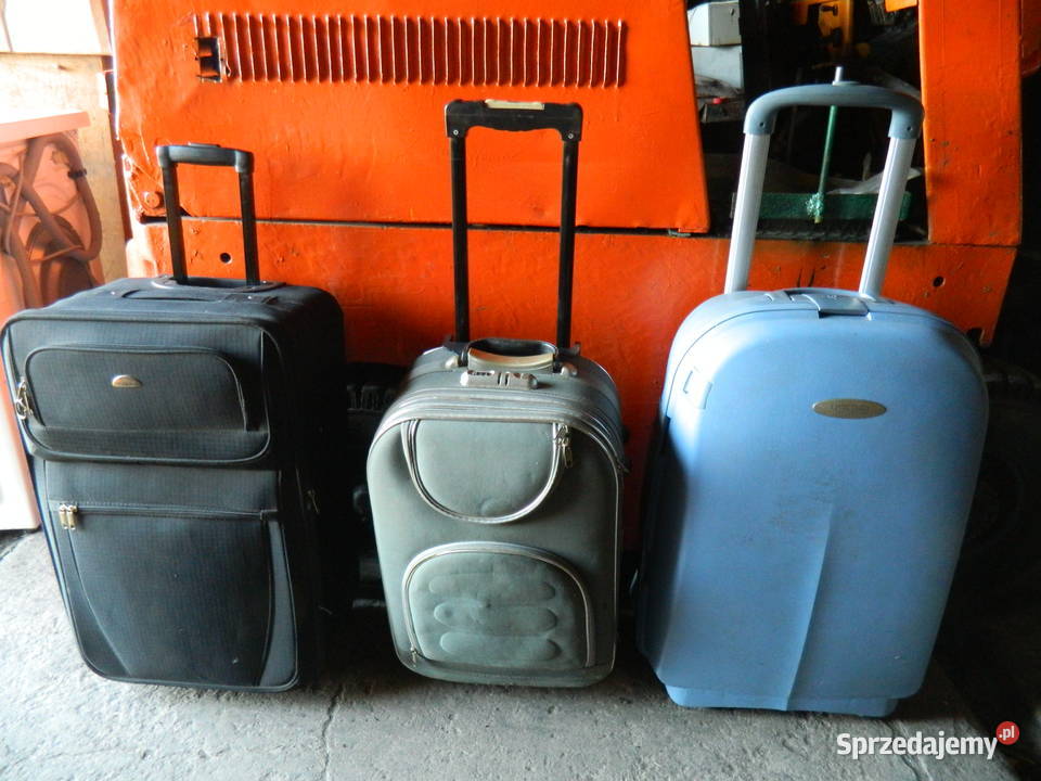 SPRZEDAM 3 WALIZKI PODRÓŻNE UŻYWANE CENY 100