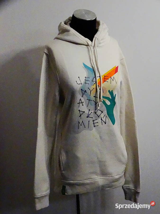 Bluza kremowa z kapturem i kieszeniami S Rozmiar 36(S) Biłgoraj