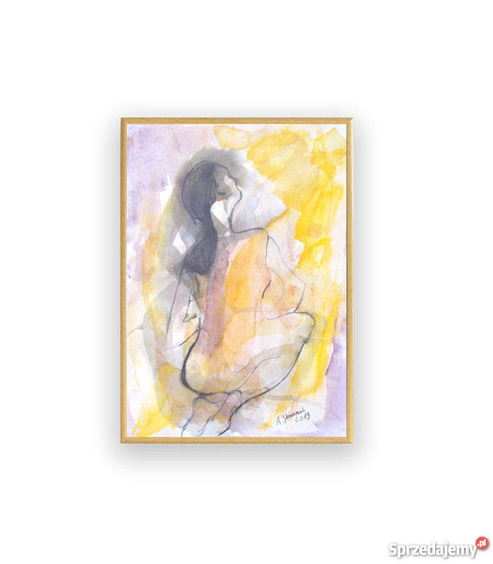 akt rysunek akt szkicdziewczyna rysunek kobieta odcienie żółtego Opole