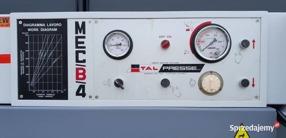 Prasa półkowa ITALPRESSE MECB4 1300x2500 2425 Naprawa sprzedam